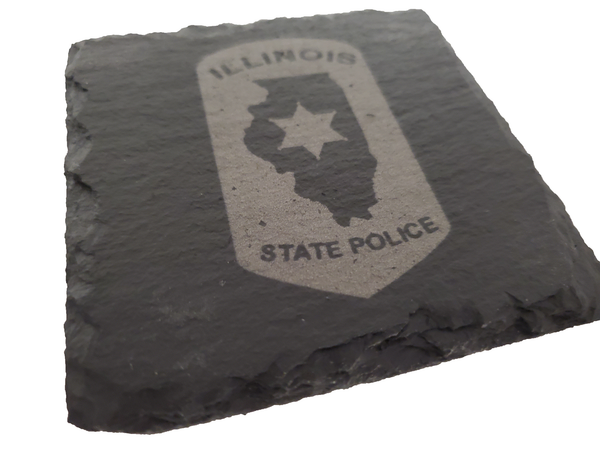 Illinois State Police Slate Coaster Set - IL State Trooper- Illinois Trooper Graduation Gift - State Police Gift