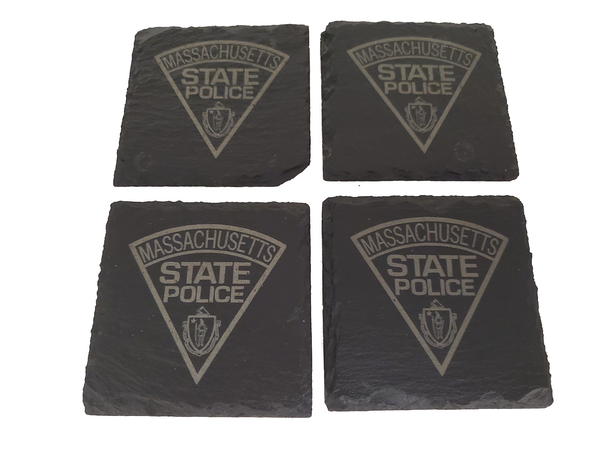 Massachusetts State Police Slate Coaster Set