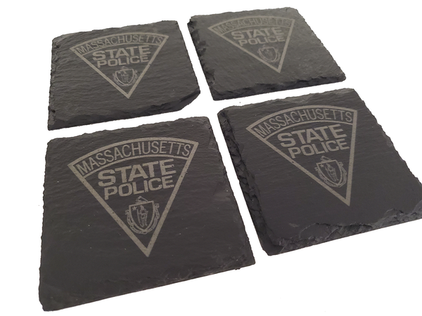 Massachusetts State Police Slate Coaster Set