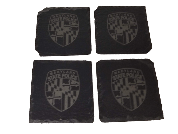 Maryland State Police Slate Coaster Set