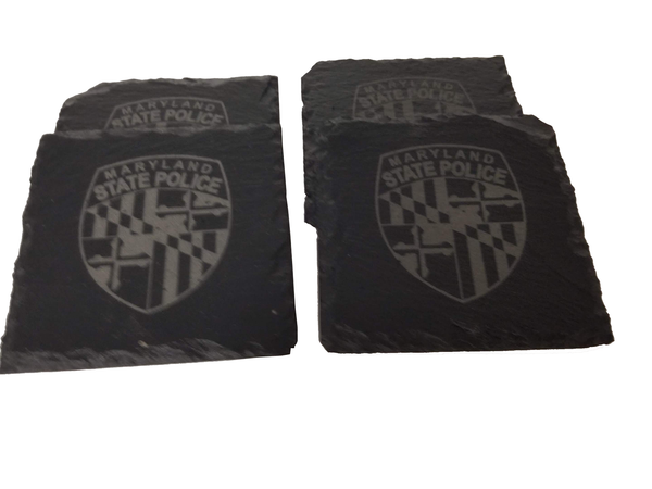 Maryland State Police Slate Coaster Set