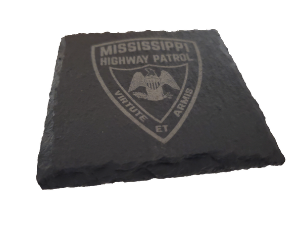 Mississippi Highway Patrol Slate Coaster Set - Mississippi State Trooper Graduation Gift - State Police - MS Highway Patrol Law Enforcement