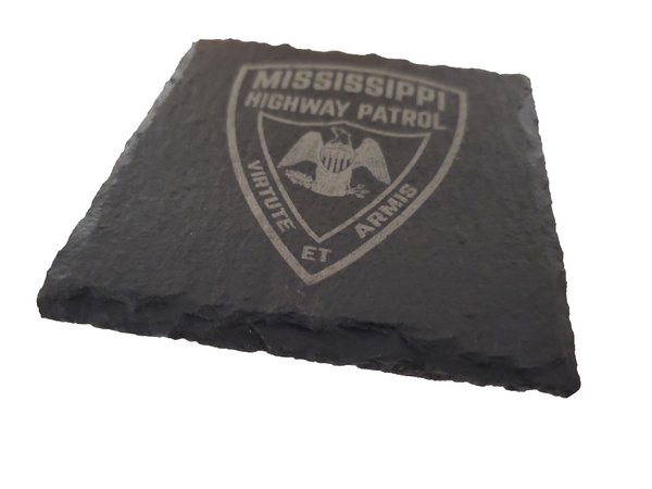 Mississippi Highway Patrol Slate Coaster Set - Mississippi State Trooper Graduation Gift - State Police - MS Highway Patrol Law Enforcement