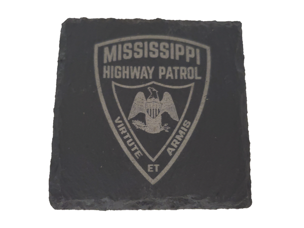 Mississippi Highway Patrol Slate Coaster Set - Mississippi State Trooper Graduation Gift - State Police - MS Highway Patrol Law Enforcement