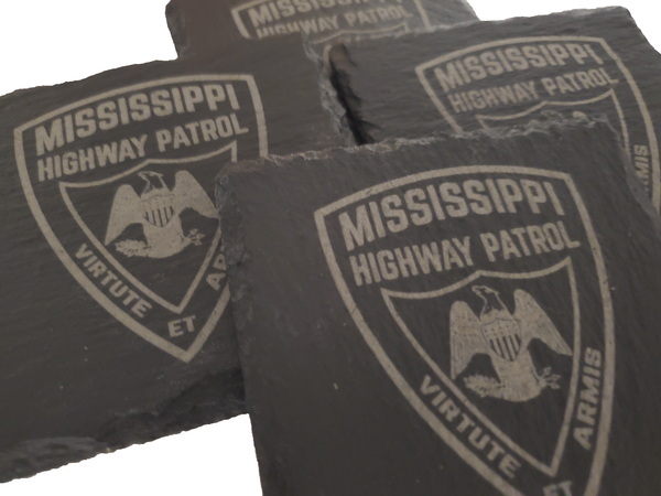 Mississippi Highway Patrol Slate Coaster Set - Mississippi State Trooper Graduation Gift - State Police - MS Highway Patrol Law Enforcement