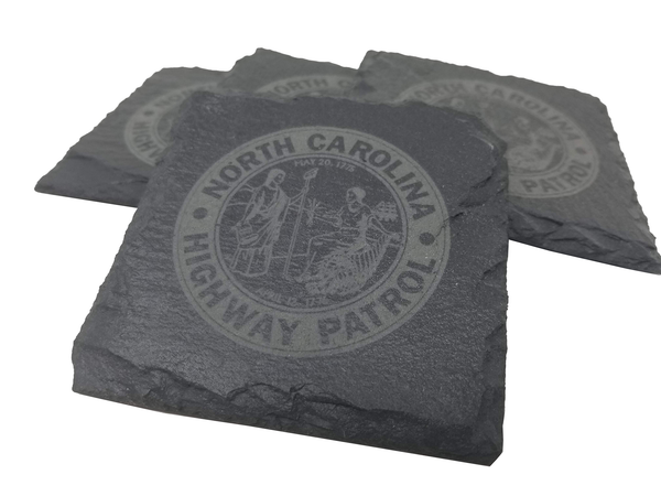 North Carolina State Highway Patrol Slate Coaster Set