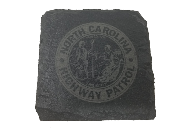 North Carolina State Highway Patrol Slate Coaster Set