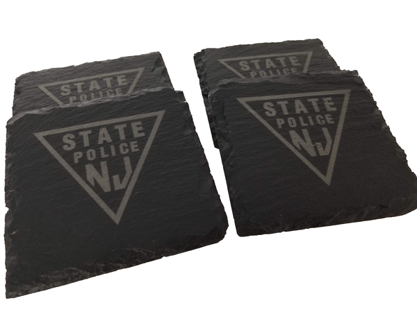 New Jersey State Police Slate Coaster Set