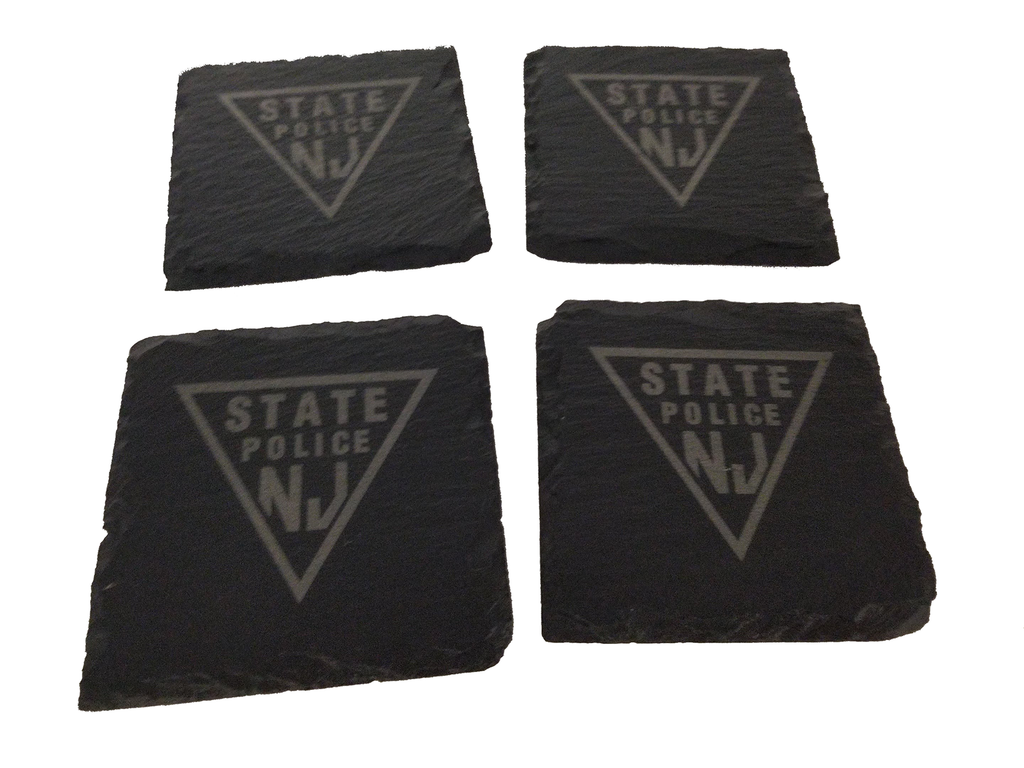 New Jersey State Police Slate Coaster Set