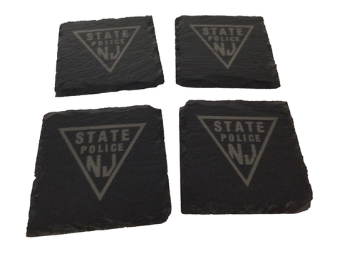 New Jersey State Police Slate Coaster Set