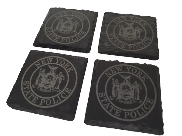 New York State Police Trooper Slate Coaster Set - NY State Police - NYSP Graduation Gift