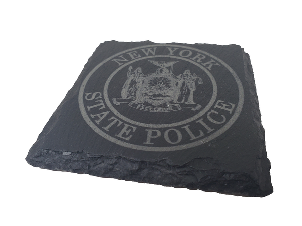 New York State Police Trooper Slate Coaster Set - NY State Police - NYSP Graduation Gift
