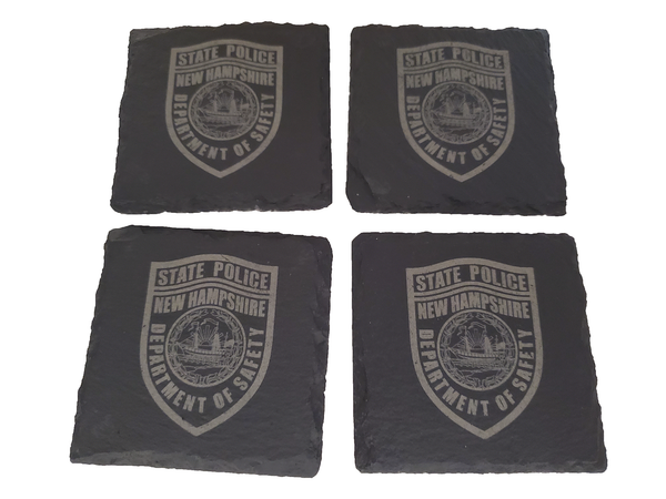 New Hampshire State Police Slate Coaster Set - NH Trooper Graduation Gift - State Police - NHSP Law Enforcement