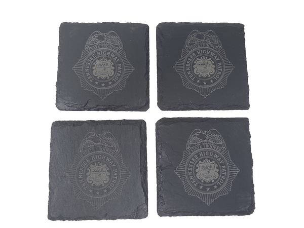 Tennessee Highway Patrol Trooper Slate Coaster Set - TN State Trooper- Tennessee Trooper - Graduation Gift - State Police Gift