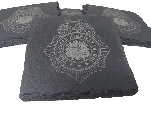 Tennessee Highway Patrol Trooper Slate Coaster Set - TN State Trooper- Tennessee Trooper - Graduation Gift - State Police Gift