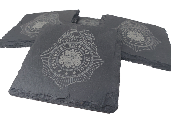 Tennessee Highway Patrol Trooper Slate Coaster Set - TN State Trooper- Tennessee Trooper - Graduation Gift - State Police Gift
