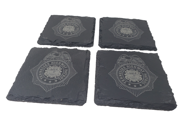 Tennessee Highway Patrol Trooper Slate Coaster Set - TN State Trooper- Tennessee Trooper - Graduation Gift - State Police Gift