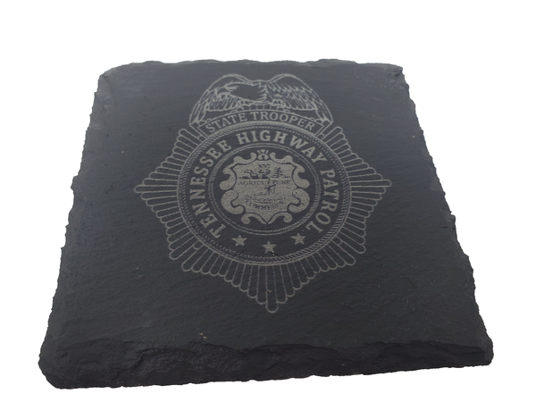Tennessee Highway Patrol Trooper Slate Coaster Set - TN State Trooper- Tennessee Trooper - Graduation Gift - State Police Gift