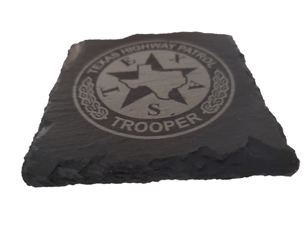 Texas Highway Patrol Slate Coaster Set - Texas Trooper Graduation Gift - State Police - TX Public Safety