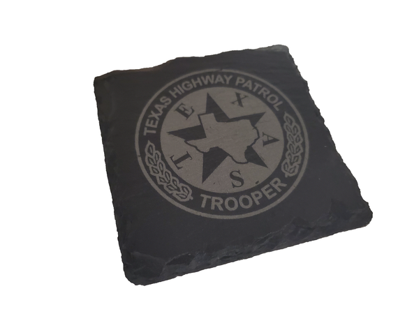 Texas Highway Patrol Slate Coaster Set - Texas Trooper Graduation Gift - State Police - TX Public Safety