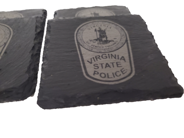 Virginia State Police Slate Coaster Set - VA State Trooper - VSP Graduation Gift