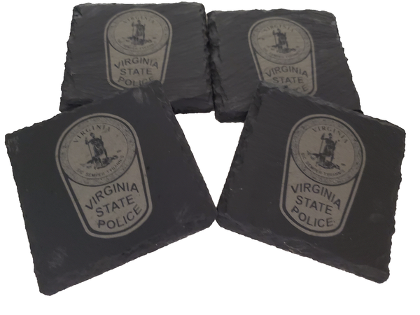 Virginia State Police Slate Coaster Set - VA State Trooper - VSP Graduation Gift