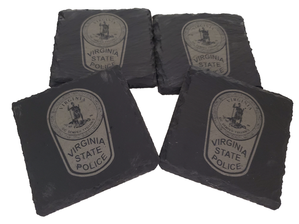 Virginia State Police Slate Coaster Set - VA State Trooper - VSP Graduation Gift
