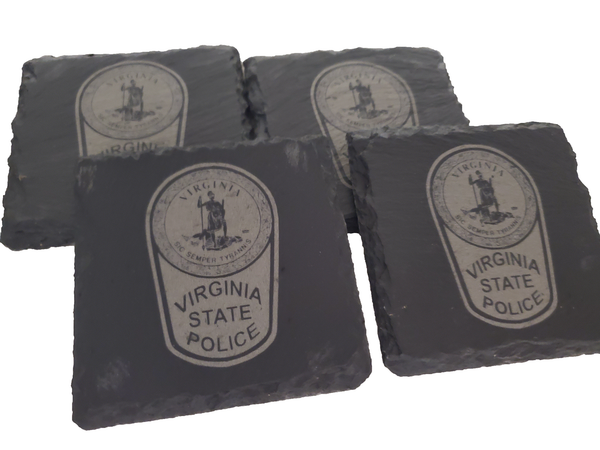 Virginia State Police Slate Coaster Set - VA State Trooper - VSP Graduation Gift