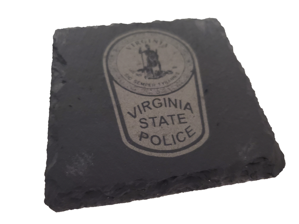 Virginia State Police Slate Coaster Set - VA State Trooper - VSP Graduation Gift