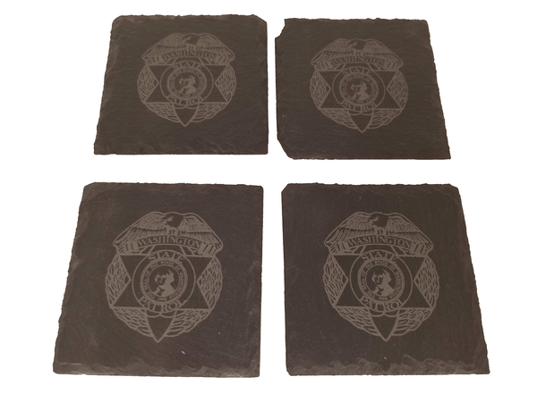 Washington State Patrol Slate Coaster Set