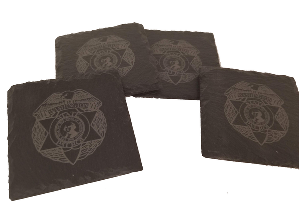 Washington State Patrol Slate Coaster Set